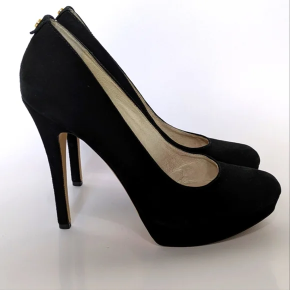Michael Michael Kors York Suede Pumps Women’s Size 10M Black Stiletto High Heels - Picture 1 of 8